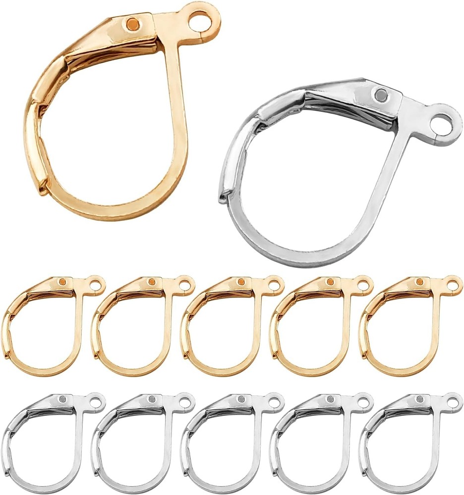 Hypoallernic Earring Hooks, Leverba Earwire French Hook with Open Loop