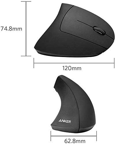 Anker 2.4G Wireless Vertical Ergonomic Optical Mouse 1600DPI 5-Button for Laptop