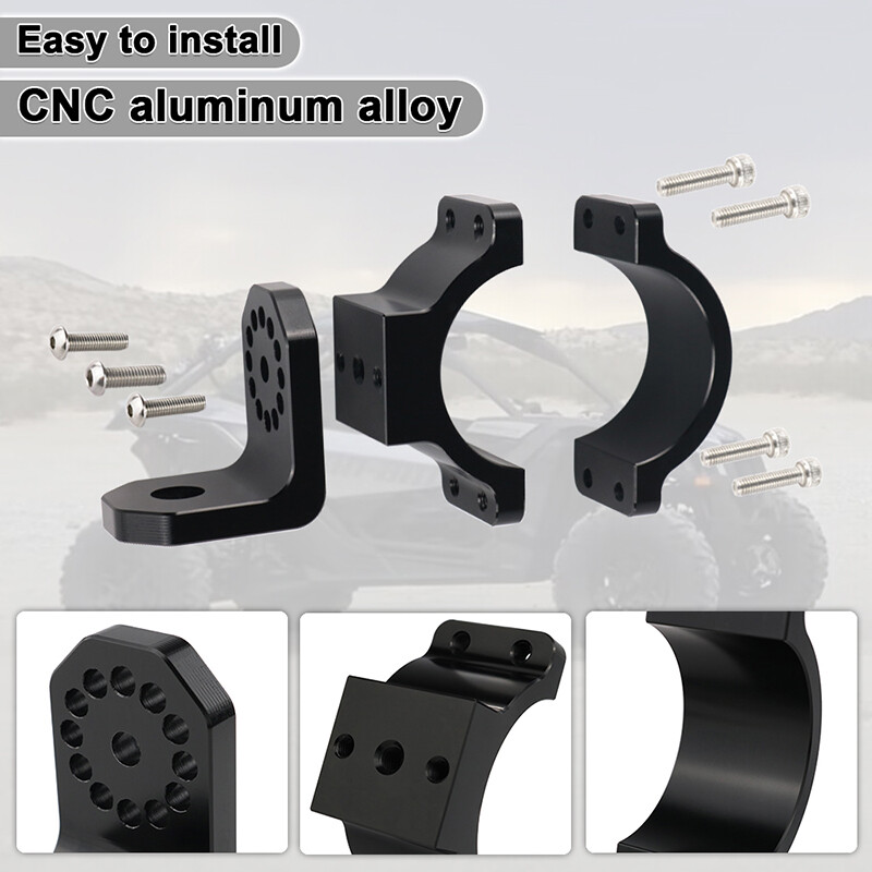 1 PC Adjustable Whip Lights Mount Flag Mount Bracket Black Fit For 1.75"-2" Bars