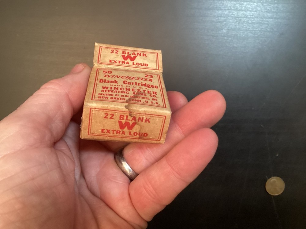 2 Small Winchester 22 Blank Cartridges Paper Boxes Empty