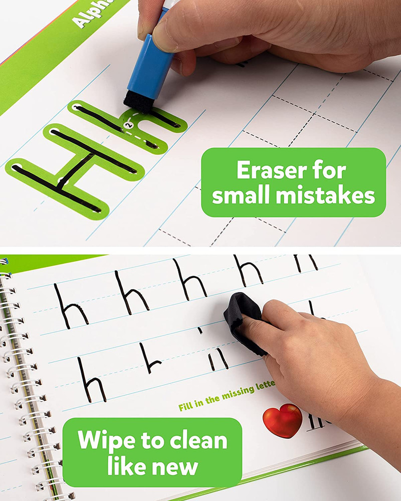 Learn to Write Workbook, Numbers Letters Practicing Book, ABC Alphabet Sight Wor