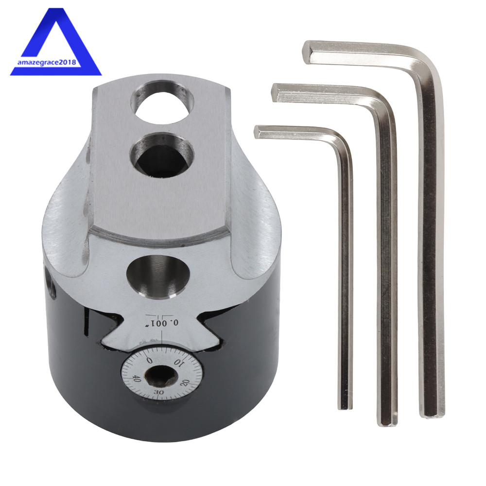 High Precision 2" Threaded Boring Head 1/2" Hole Size 1-1/2-18" Thread Mount
