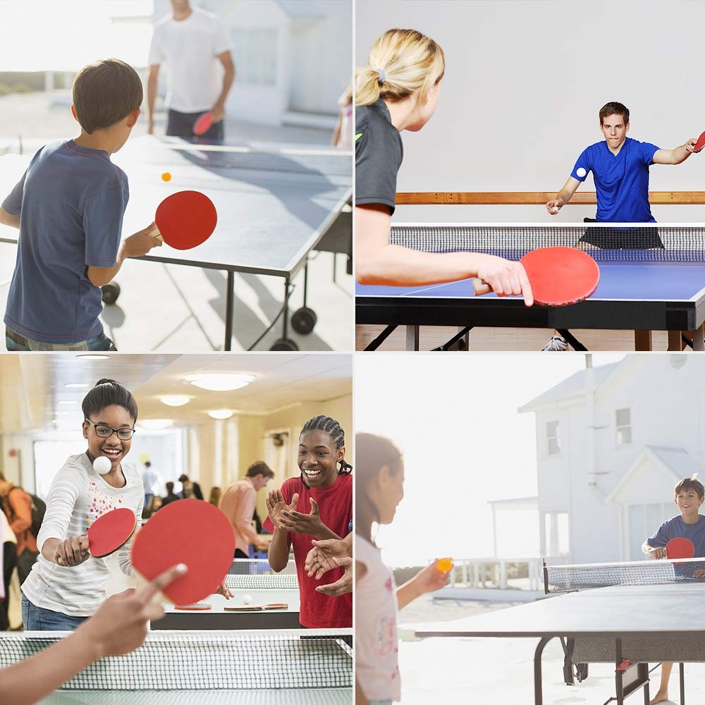 Ping Pong Paddle Set, Portable Table Tennis Set with Retractable Net,Rackets,...