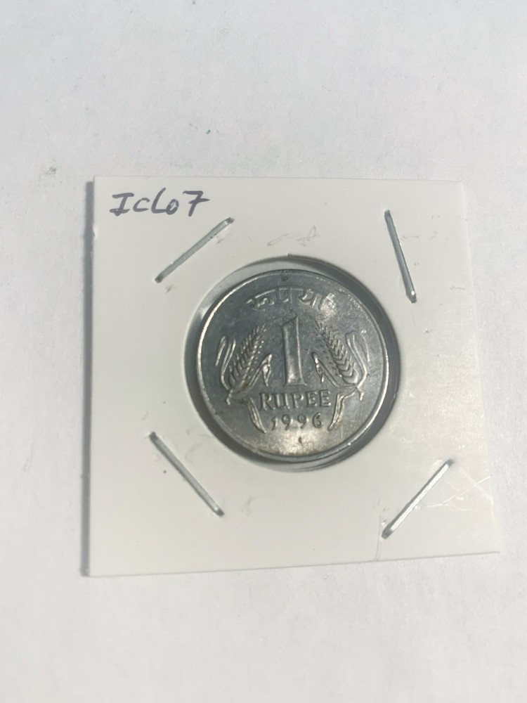 1996  India One Rupee  Wheat Coin Nice
