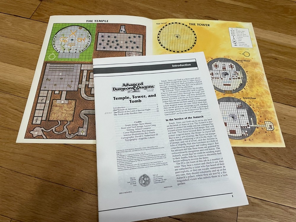 Advanced Dungeons & Dragons Temple Tower & Tomb Original