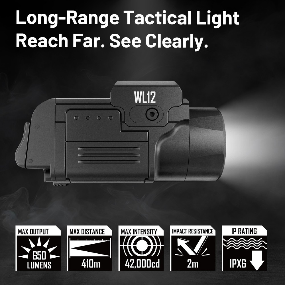 AIMWIN WL12 Weapon Light 650 Lumen 410 Meter Long Range Tactical Flashlight