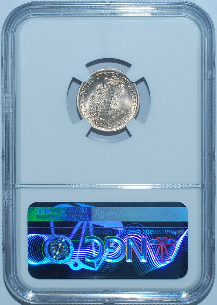 1923 NGC MS66FB Full Bands Mercury Dime