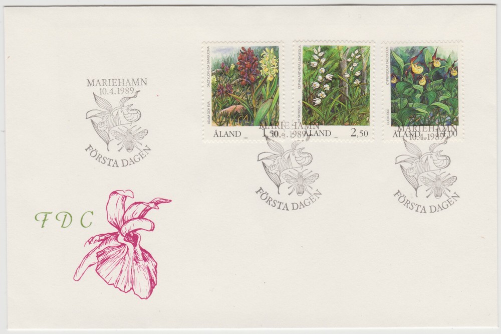 Aland FDC 1989, Plants, Mint