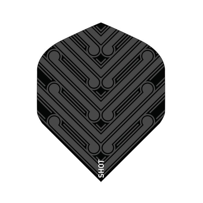 Shot Manu Black Dart Flight Set-Standard