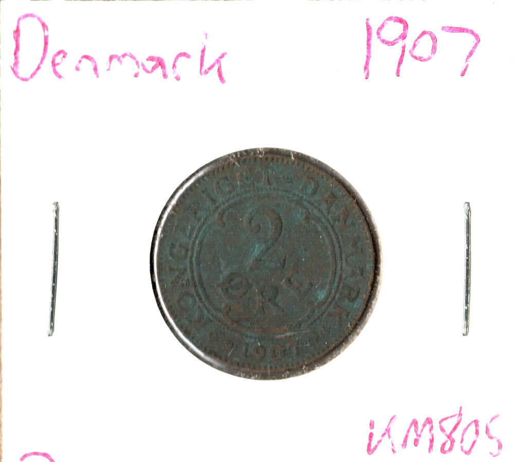 Coin Denmark 2 Øre 1907 KM805