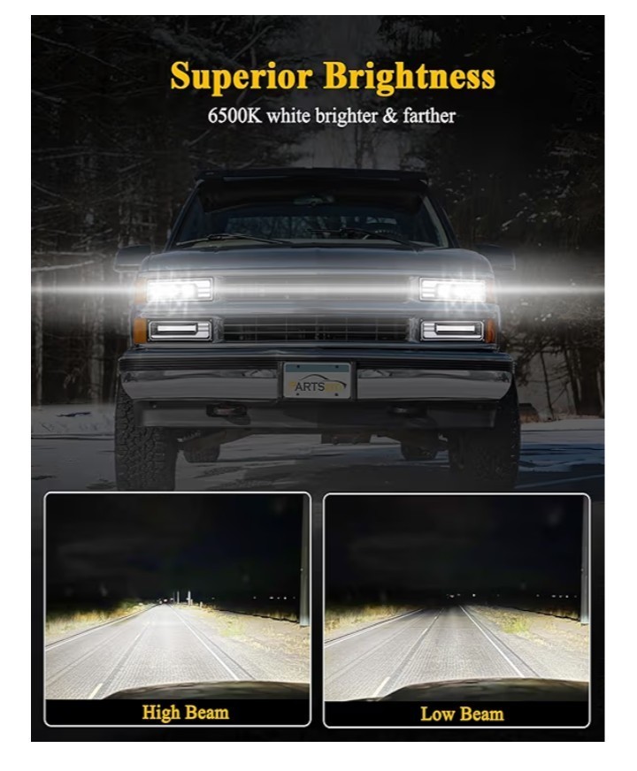 PARTSam LED Headlights Assembly DOT Approved with Start Animation DRL Sequent...