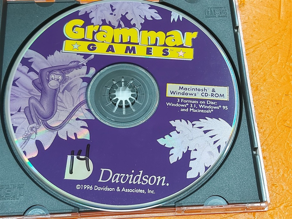 ⭐️⭐️⭐️⭐️⭐️ Grammar Games Davidson The Educational Advantage PC CD-ROM