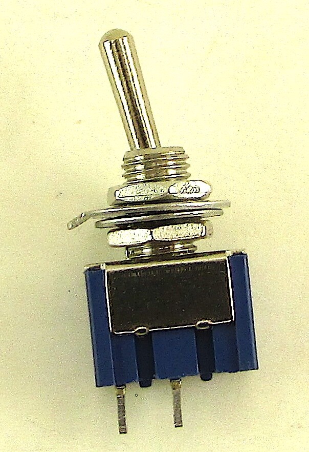 Chrome , Guitar Pickup On / OFF Switch , 2 Position Mini Toggle ,  2 Pin SPST