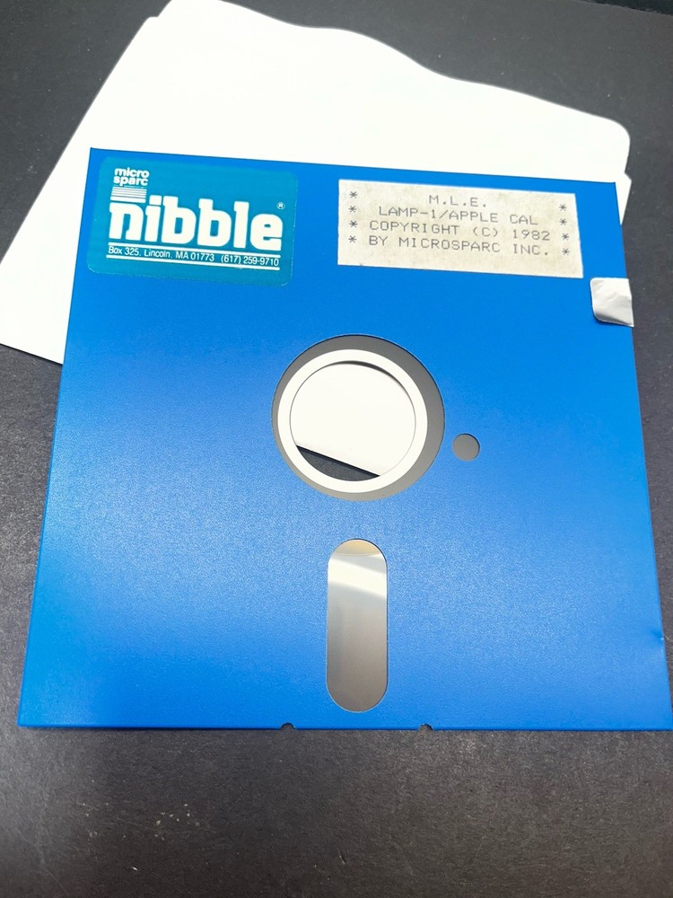 Vintage MicroSparc Nibble 1982 Programs Floppy Disk M.L.E. Lamp-1 Apple Cal