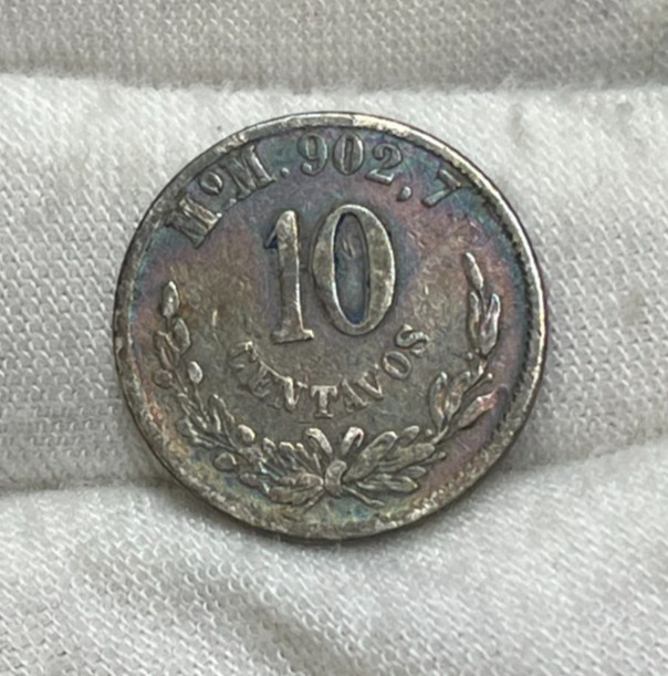 1892 Mexico 10 Centavos Silver Coin High Value