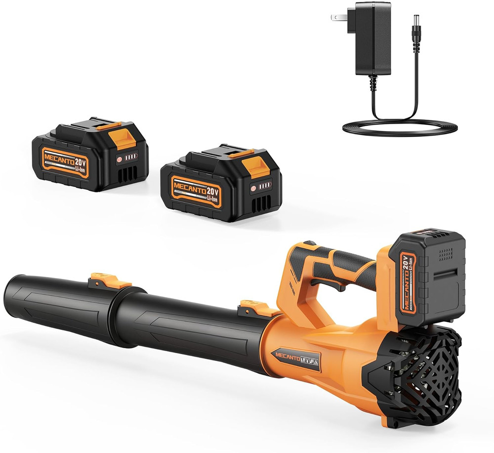 Cordless Leaf Blower 650 CFM/170 MPH, 6-Speed, Includes 2 Batteries