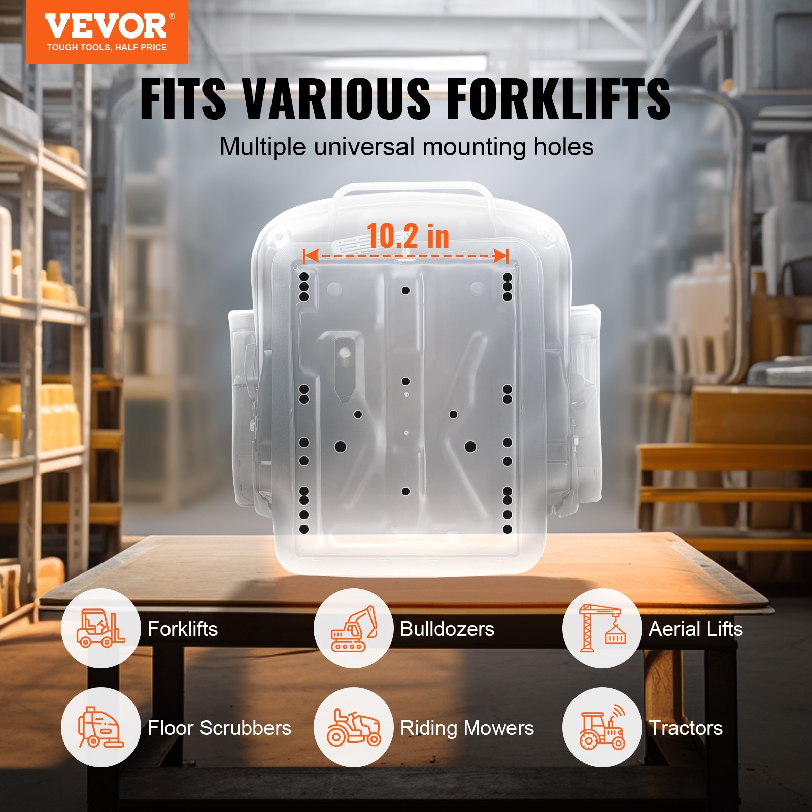 VEVOR Universal Forklift Seat Tractor Seat Lawn Mower Forklift Tractor Bulldozer