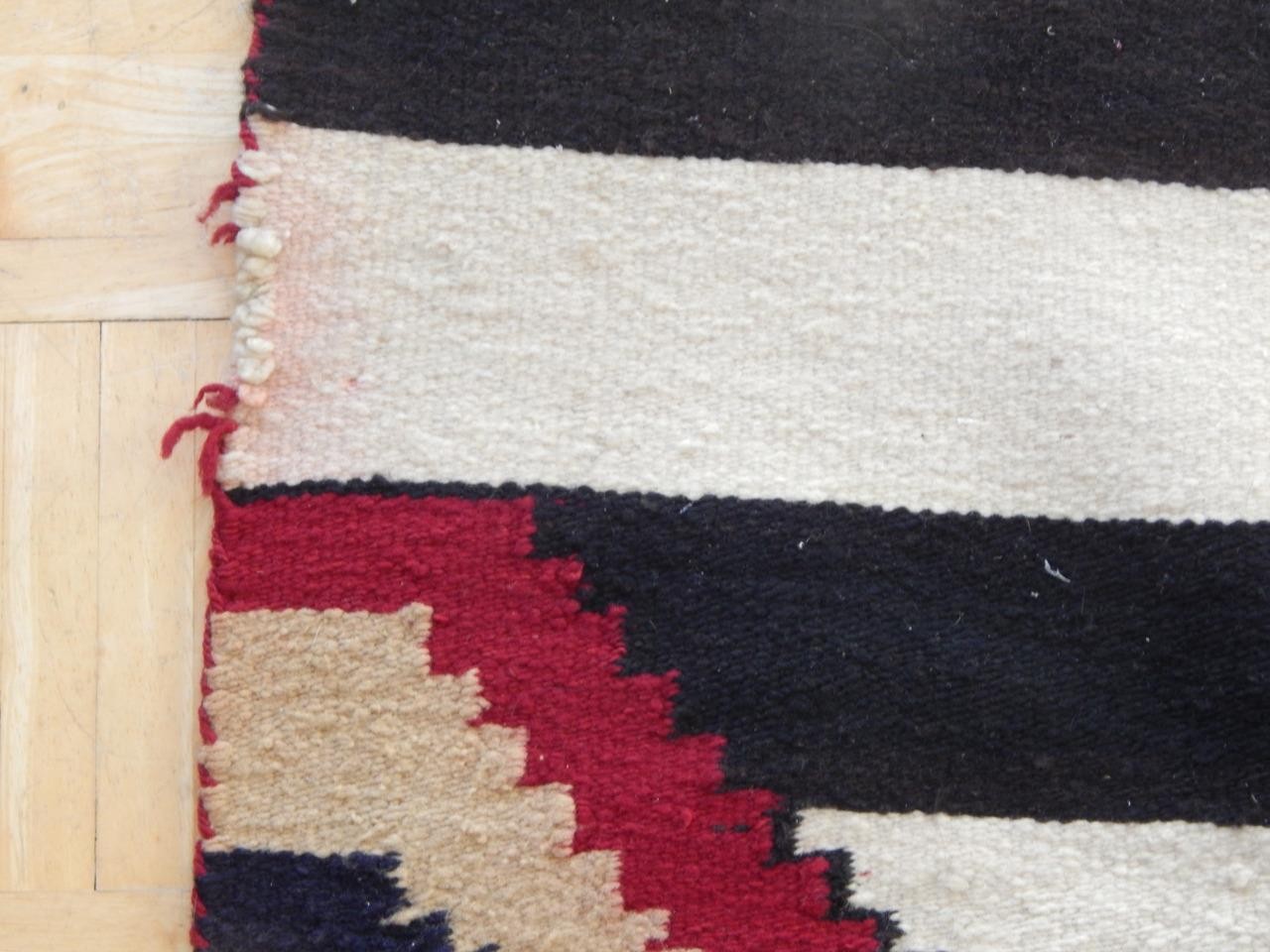 ANTIQUE NAVAJO INDIAN 3RD PHASE CHIEF'S BLANKET - CLEAN + NICE 49X65" +/-