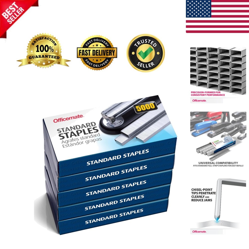 Standard Staples, 5 Boxes General Purpose Staple, 5000 Staples/Box 91925