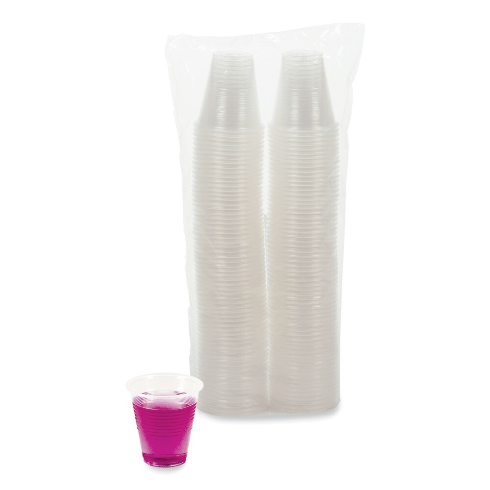 Boardwalk TRANSCUP3PK 3 oz. Plastic Cold Cups - Translucent (125/PK) New