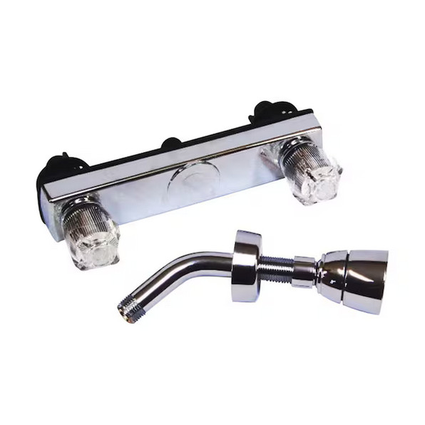 US Hardware P-008PN Shower Faucet, Plastic, Chrome Plated, 2-Handle