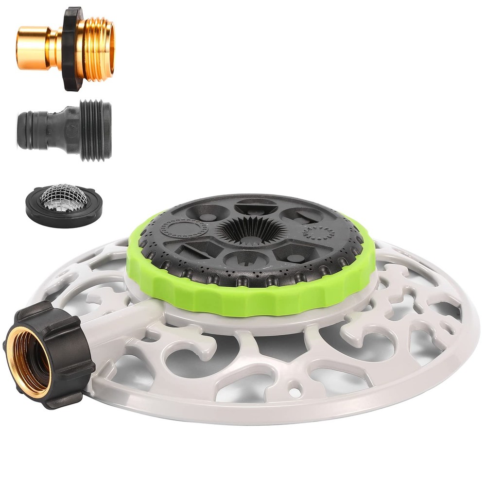 Turret Pattern Sprinkler, 8-Pattern Stationary Water Sprinkler on Metal Decor...