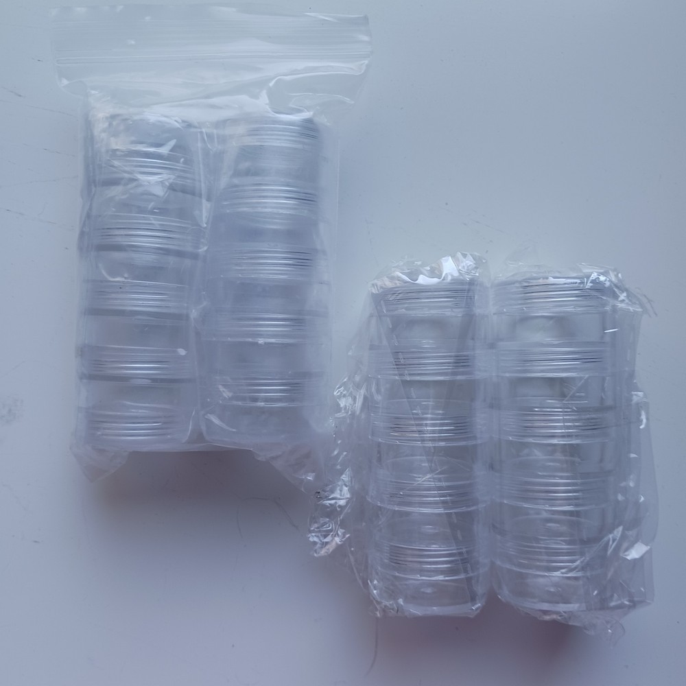20x Clear Storage Stackable Bead Jewelry Pill Small Container Small Screw Lids
