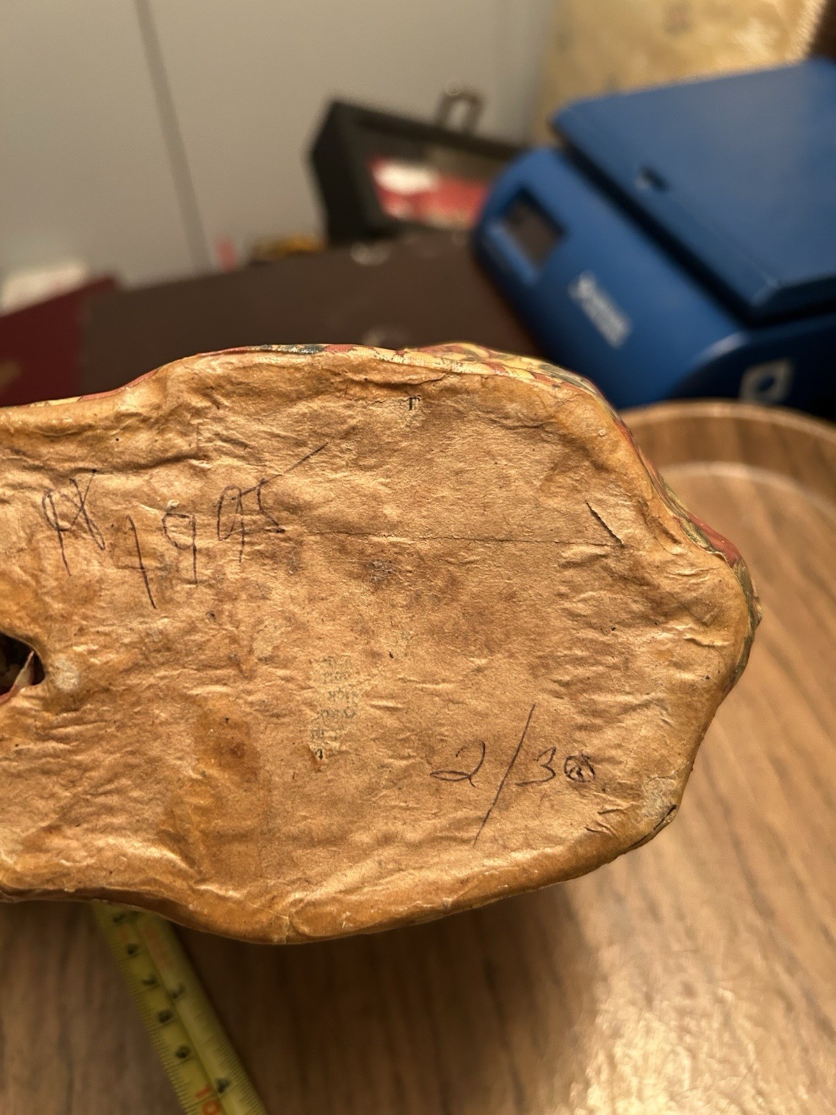 Vintage Hand Painted Paper Mache 7” Bunny Rabbit With Flowers