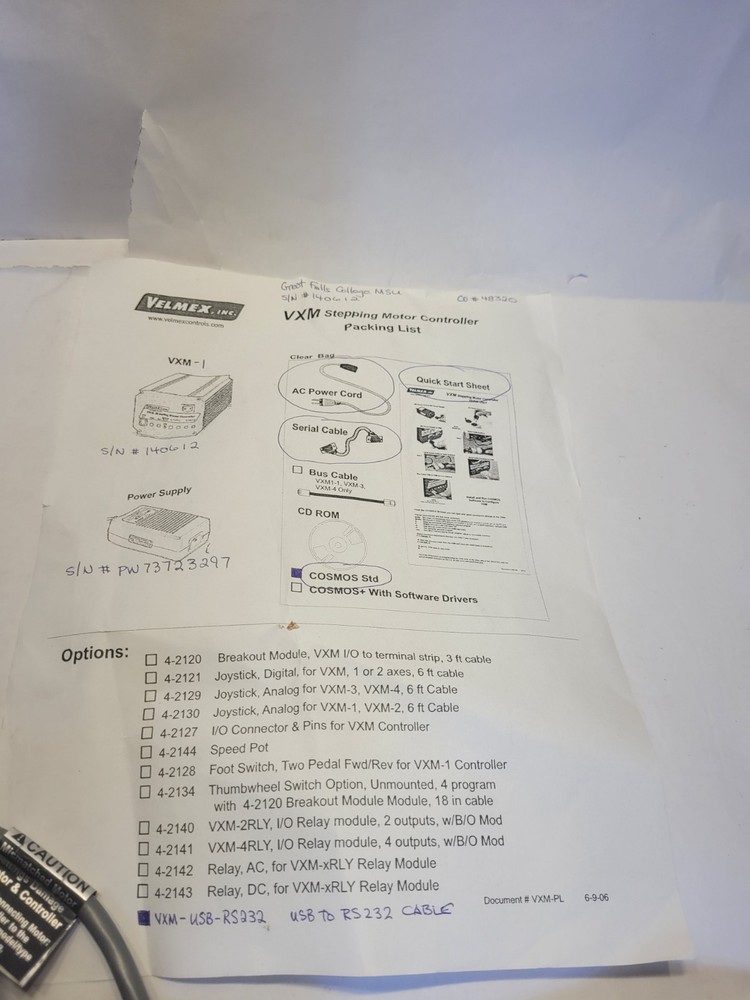 Velmex Inc. Model VXM-2 Stepping Motor Controller Stepper VXM-2