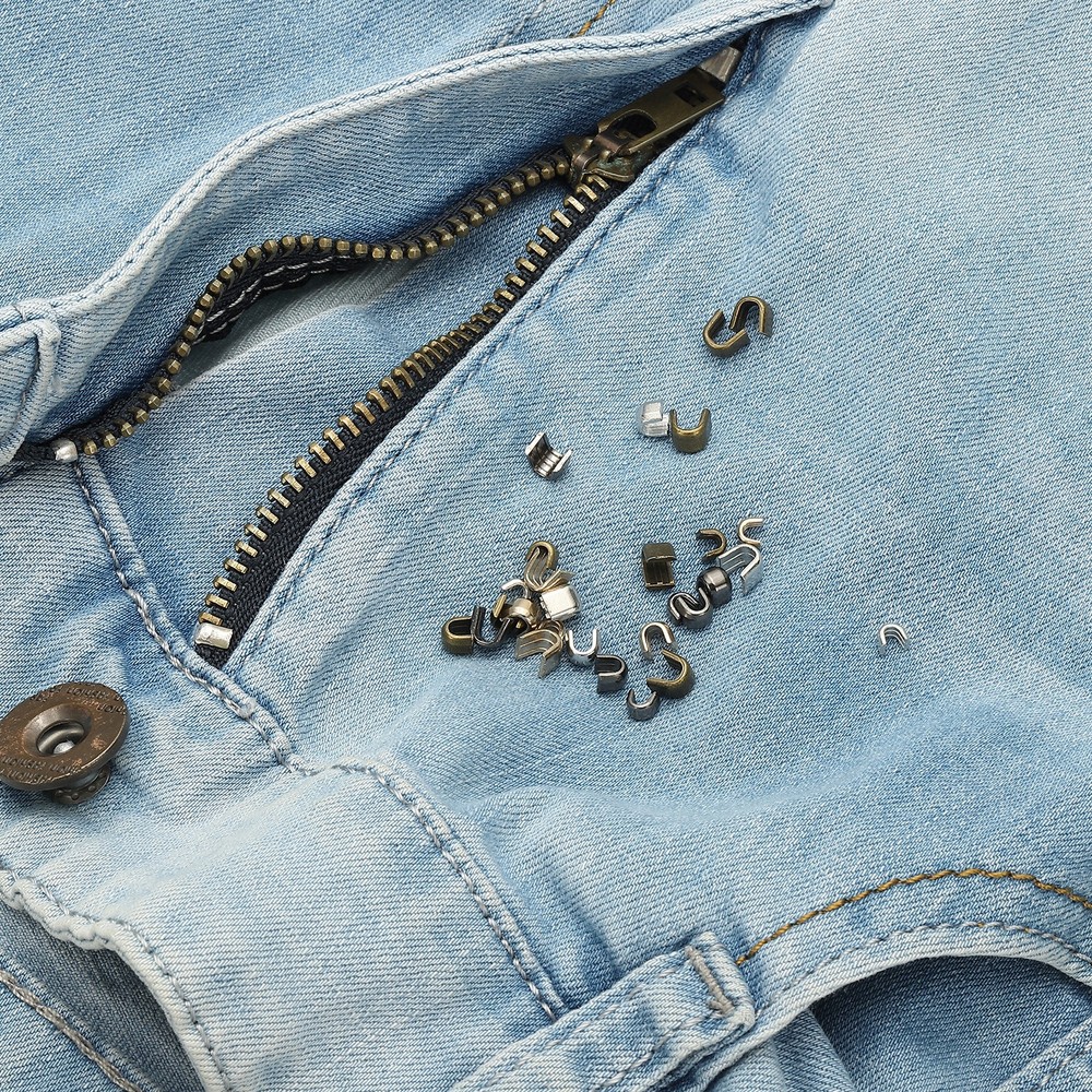 Zipper Slider Retainers [50pcs] - #5 U Shape Top Stoppers - [Silver]