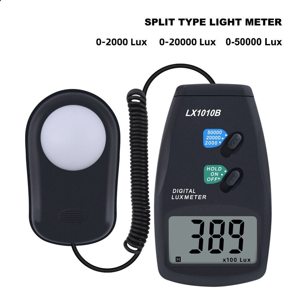 12-Digit LCD Display Digital Light Meter LX-1010B illuminance Meter Tool