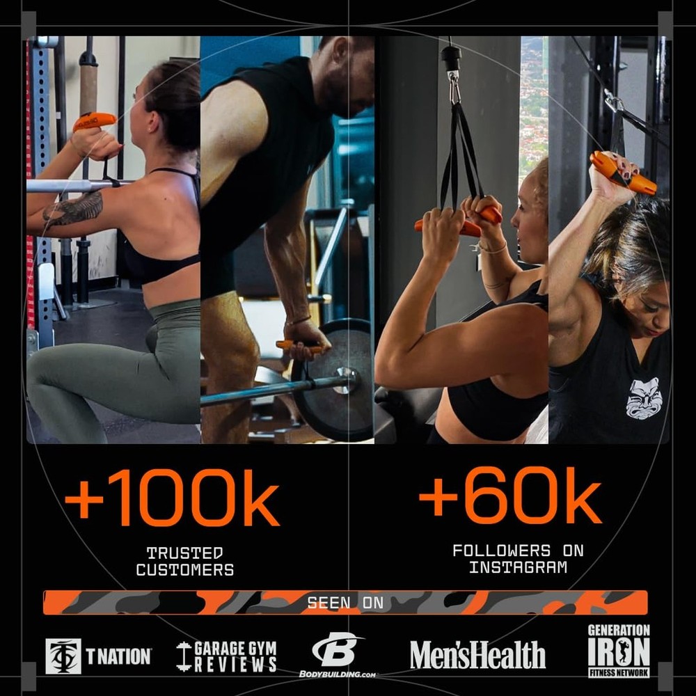 Angles90 Original Pull-Up Grips - Lat Pulldown Attachment - T-Bar Row & Cable...