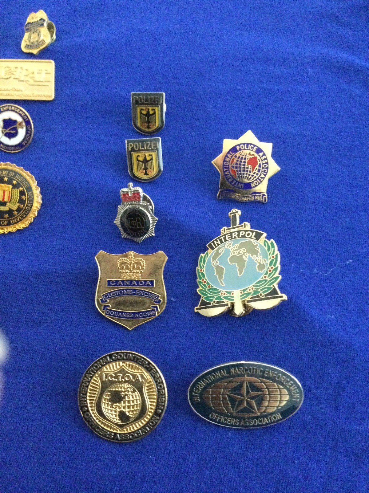 Lot of 50+ misc Law Enforcement Police Pins Badges - Federal State Local Int’l
