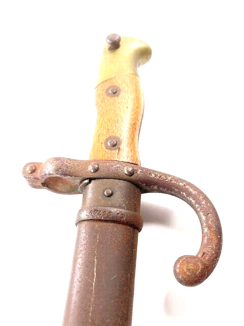Antique French Bayonet, Mark on blade says "Mre d’Armes St Etienne Janvier 1879"