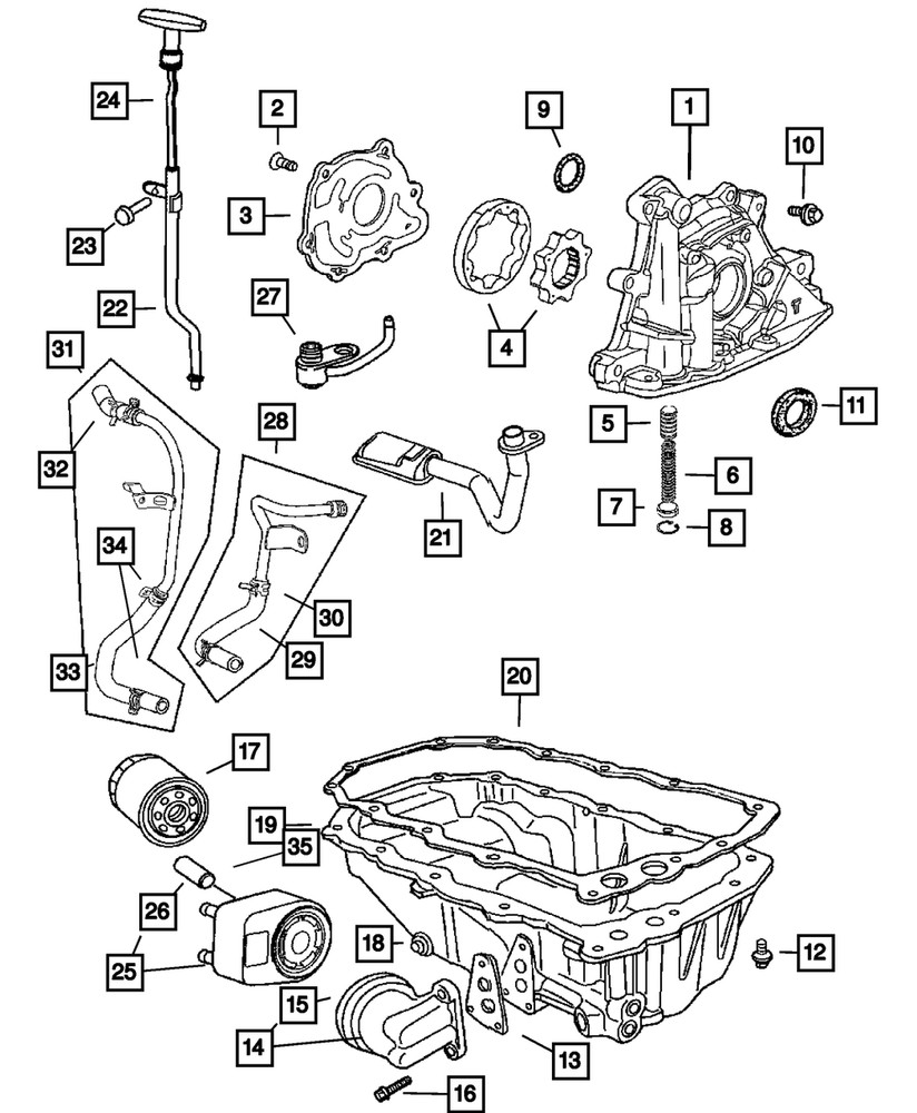 Genuine Mopar Engine Oil Cooler Fitting 4884332AC
