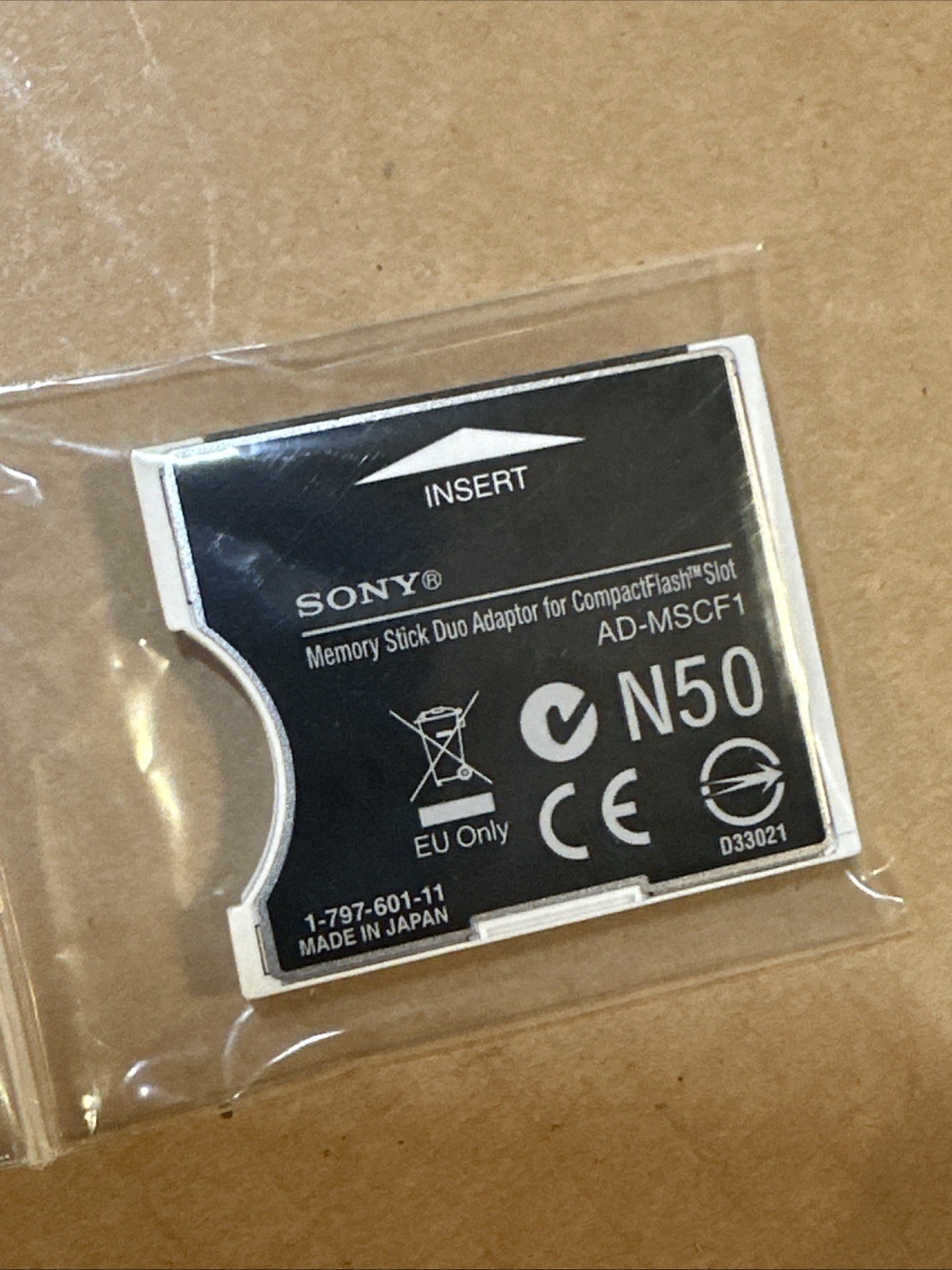 Sony AD-MSCF1 Memory Stick Pro Duo Adapter for Compact Flash Slot