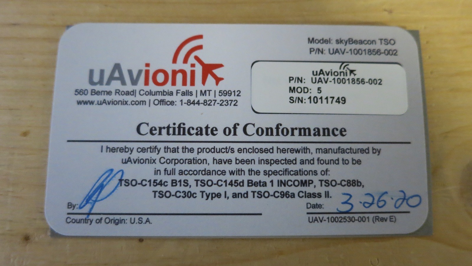 uAvionix skyBeacon ADS-B