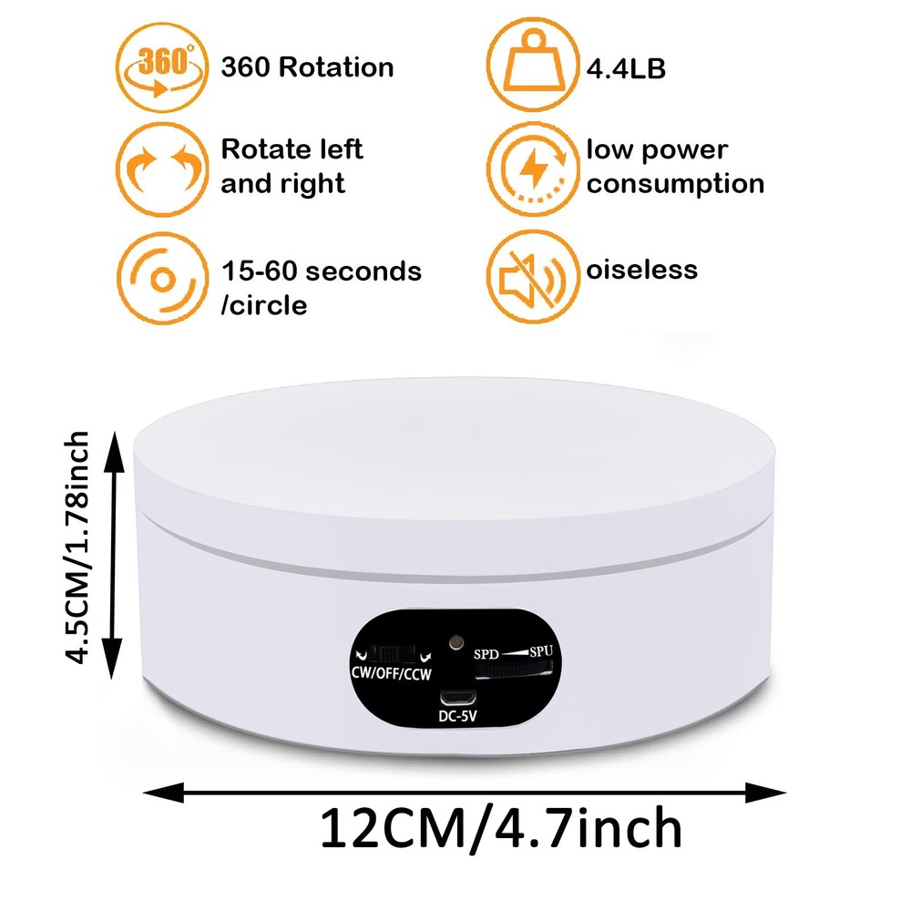 YVV Rotating Display Stand, 360 Degree Motorized Rotating Turntable, Adjustab...