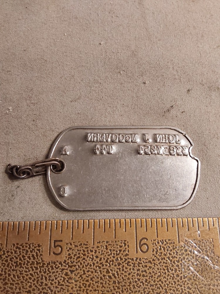WWII US Army John J McGovern Dog Tag Dogtag