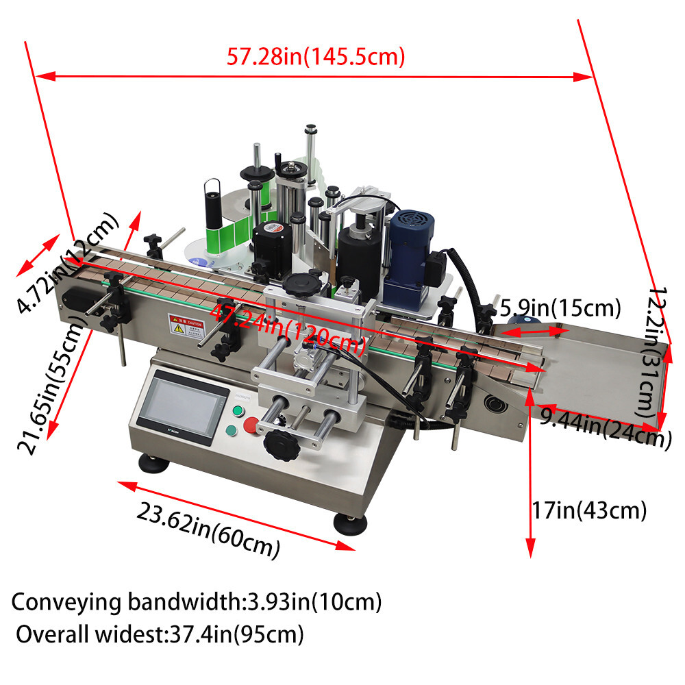 110V Automatic Desktop Conveyor Round Bottle High Speed Labeling Machine 1000W