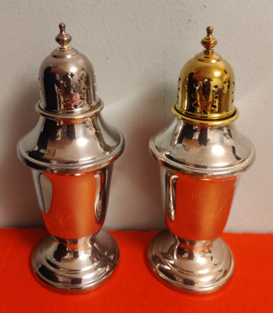 Gorham Silverplate  4.5 Salt  Pepper Shakers-NEW Jewelry Store Inventory Buy Out