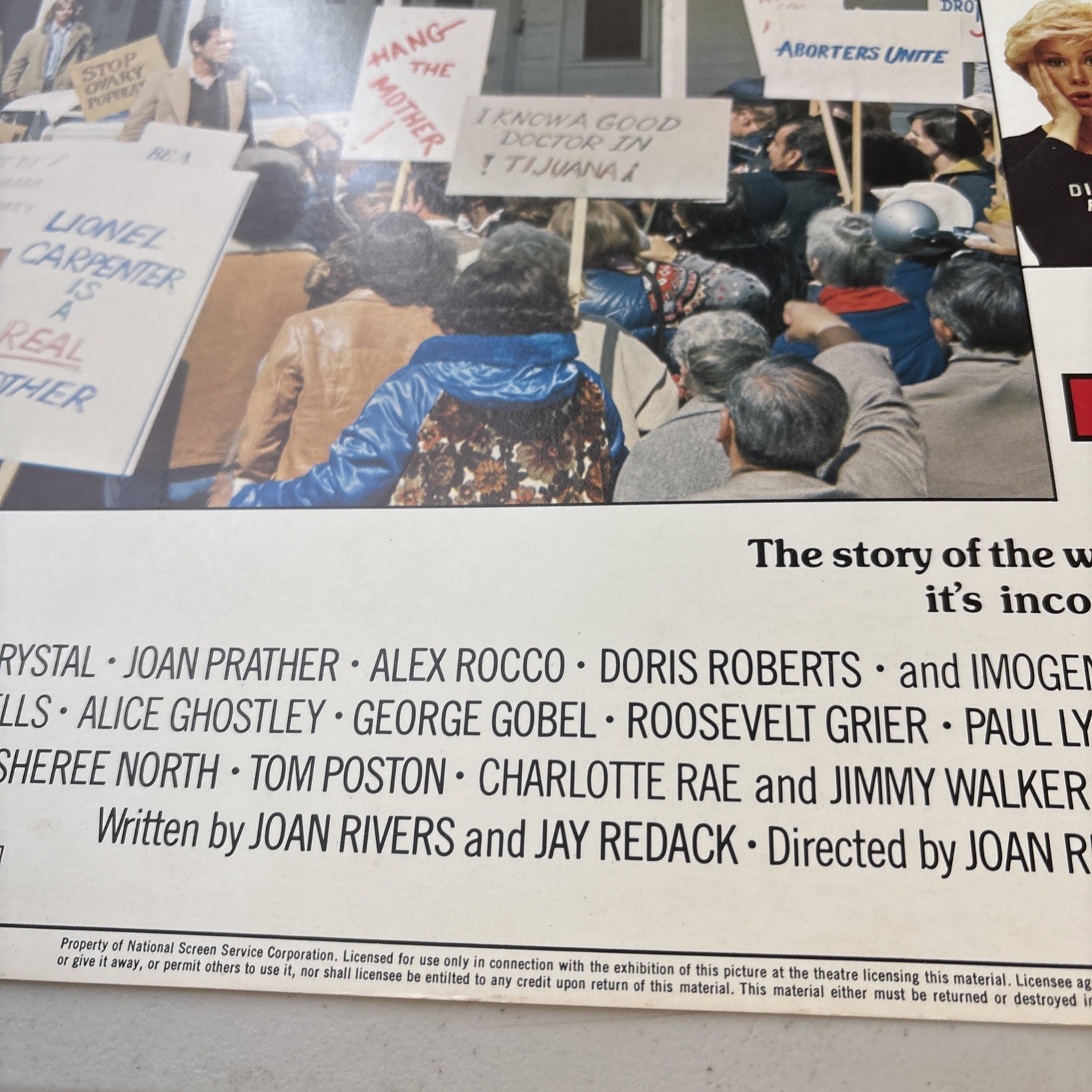 1978 Original Rabbit Test Lobby Card Poster Joan Rivers Billy Crystal Vintage