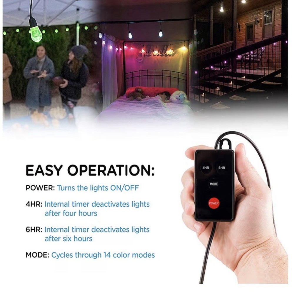 Enbrighten USB Color Changing Solar String Lights. 24 Bulbs
