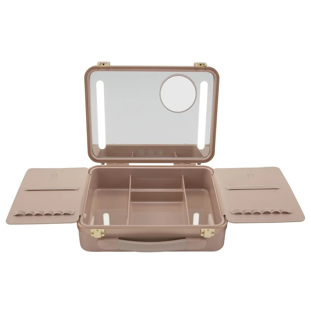 Glo Tech Beauty Case With LED Mirror - Pink - Open box