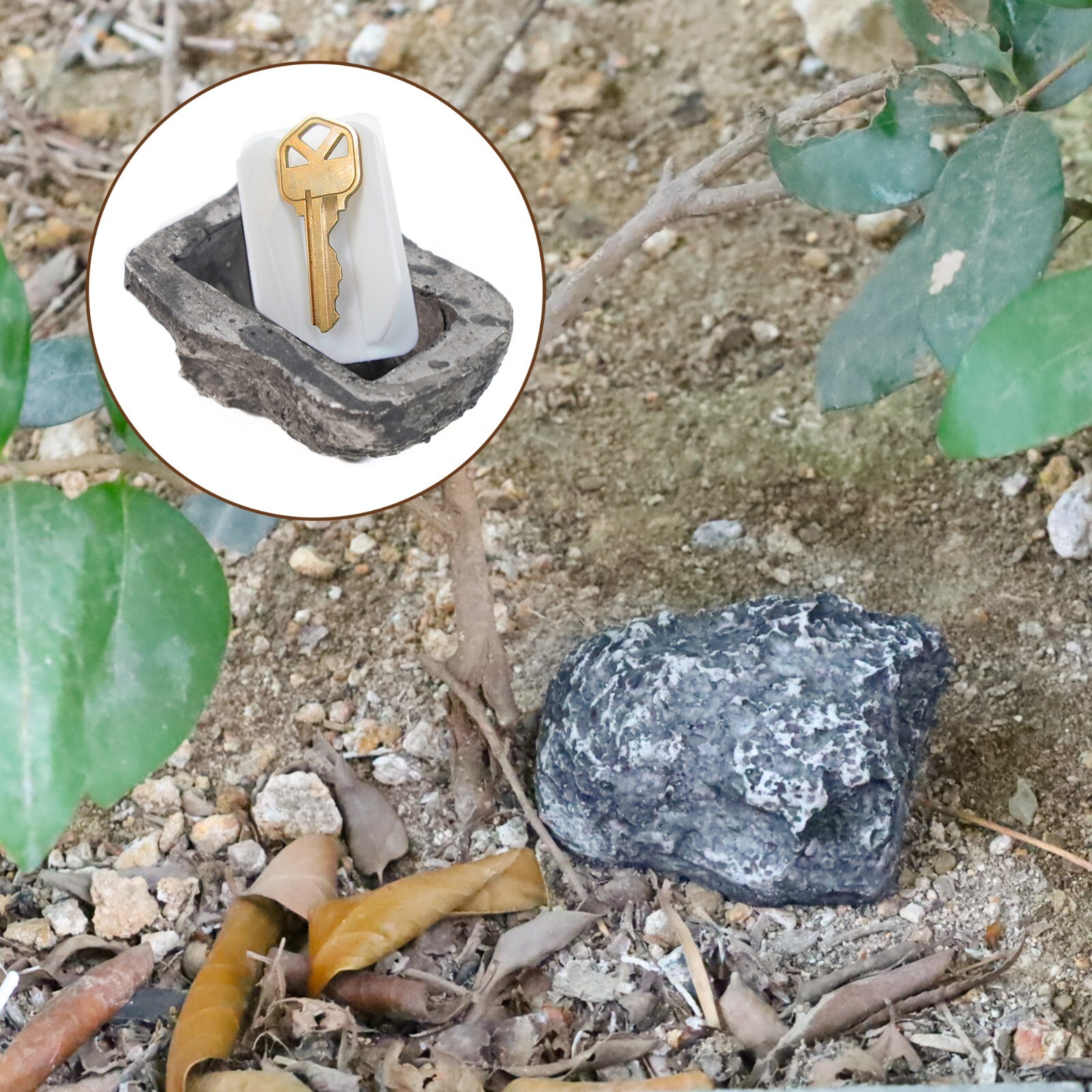 Hide-a-Key Realistic Looking Rock Safe Holder Outdoor Stone Look Spare Hider