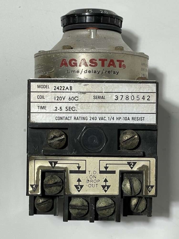 Agastat 2422AB Time Delay Relay, 0.2-5 Seconds