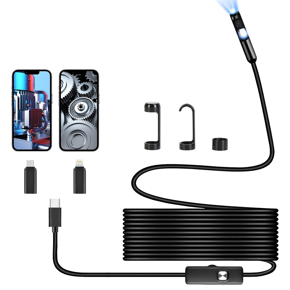 Adjustable Endoscope Camera with Light Borescope HD Inspection Camera Waterproof