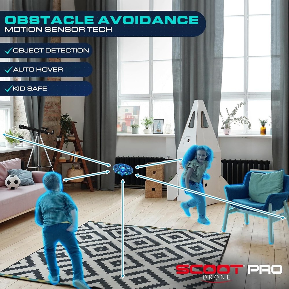 Rechargeable Mini Drone with Bright LED Lights & Obstacle Avoidance for All Ages
