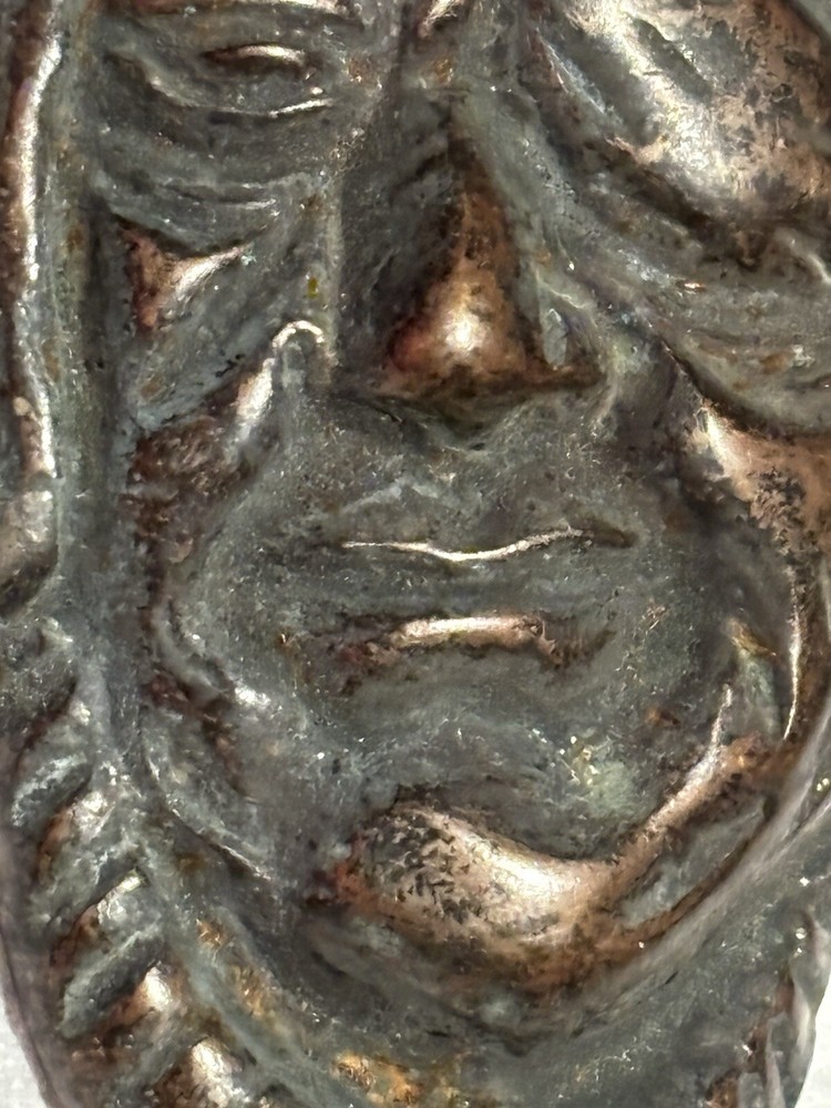 Antique Bronze Hook Pirate Sculpture Relief