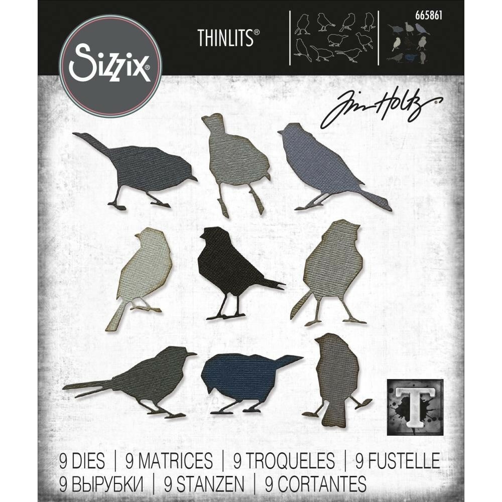 New Tim Holtz "SILHOUETTE BIRDS" Sizzix Thinlits Cutting Dies 2022